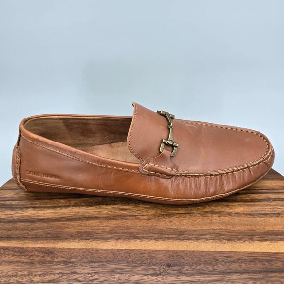 Cole Haan Shoes Mens 11.5 M Brown Leather Slip On Wyatt Horsebit Driving Loafers - Picture 1 of 8